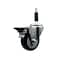 Service Caster 3.5'' Black Poly Swivel 7/8'' Expanding Stem Caster with Brake SCC-EX20S3514-PPUB-BLK-PLB-78 - alternate 1